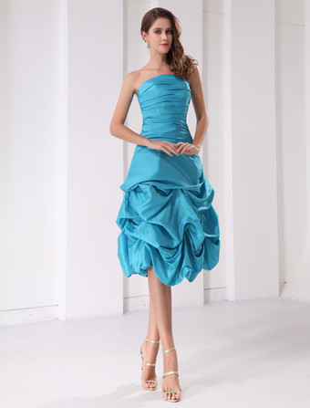 Vestido de Dama de honra azul pastel do Chiffon Ruched festa Vestidos de  Convidados para Casamento - Milanoo.com