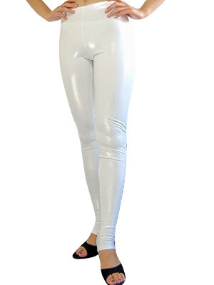 全身タイツ，メタリック　女性用　大人用　ズボン　ホワイト　コスチューム　コスプレ ハロウィン