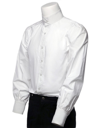 レトロ衣装　男性用　コスチューム　ホワイト　大人用　ピュアコットン　長袖　 ハロウィン