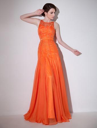 イブニングドレス ラウンドネック プロムドレス Aライン パーティードレス ブリックレッド シフォン ファスナー ロング丈 ナチュラルウェストライン フォーマルドレス 演奏会ドレス 結婚式 二次会ドレス 発表会 ビーズ ウェディング