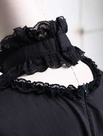 ゴスロリ ワンピース　ブラック　コットン　ゴシックドレス　ロリータアイドル衣装