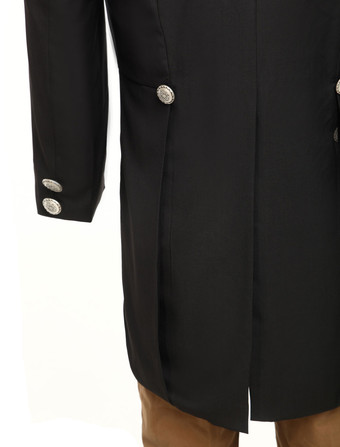 男性用レトロ衣装　コスチューム　ギャバジン　大人用　ブラック　長袖　コート　 ハロウィン