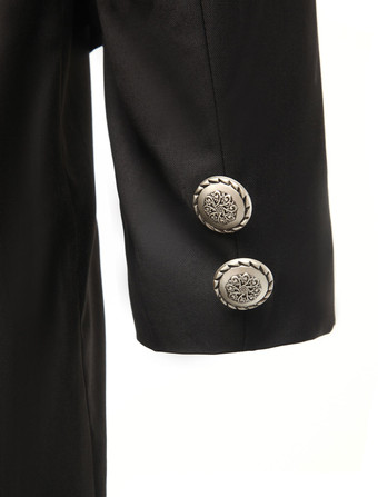 男性用レトロ衣装　コスチューム　ギャバジン　大人用　ブラック　長袖　コート　 ハロウィン