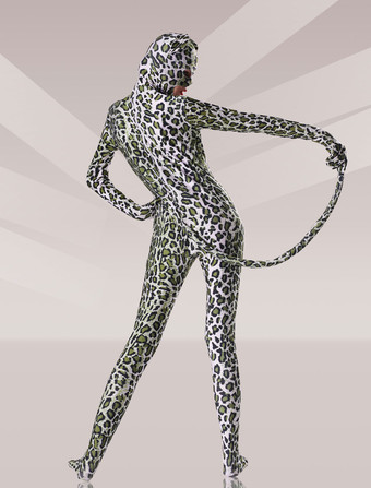 アニマル全身タイツ アニマルゼンタイ　ライクラ・スパンデックス　ダークチョコレートカラー　ユニセックス　顔出し　目出し　アニマル柄　ヒョウ柄　大人用　 ハロウィン