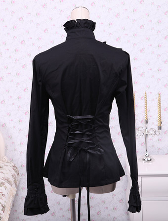 ゴスロリ　ロリィタブラウス　ロリータトップス　シャツ　クラシック　ゴシック　パンク　クラシカル　クラロリ　長袖　お茶会　デート　入学式　卒業式　イベント