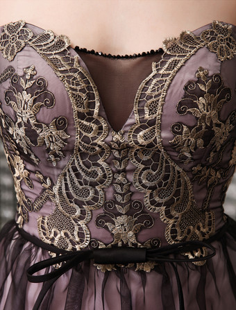 ミディアムドレス　ピンク　Aライン　ショート／ミニ　スイートハートネック　ノースリーブ　 Milanoo