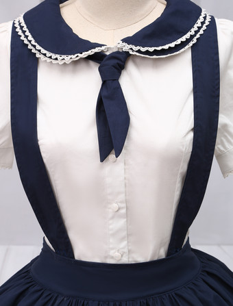 【日本製】ネックロリータスカート　2025　ピュアコットン　ストラップ　アイドル衣装