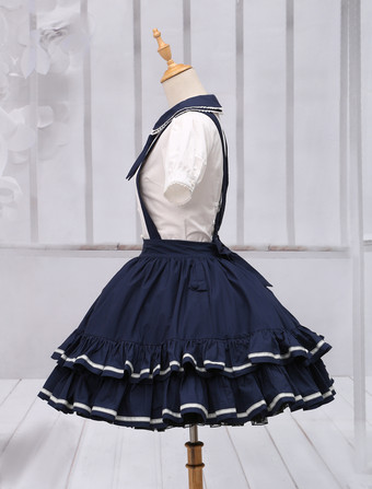【日本製】ネックロリータスカート　2025　ピュアコットン　ストラップ　アイドル衣装