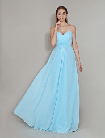 ブライズメイドドレス エンパイアライン フォーマルドレス シフォン ブルーのブライズメイドドレス バックレス ノースリーブ お呼ばれ 二次会 結婚式 Aライン ハートカットネック アクアグリーン ロング丈 演奏会 ウェディング ウェディングパーティードレス