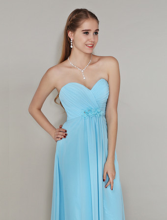 ブライズメイドドレス エンパイアライン フォーマルドレス シフォン ブルーのブライズメイドドレス バックレス ノースリーブ お呼ばれ 二次会 結婚式 Aライン ハートカットネック アクアグリーン ロング丈 演奏会 ウェディング ウェディングパーティードレス