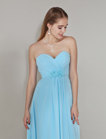 ブライズメイドドレス エンパイアライン フォーマルドレス シフォン ブルーのブライズメイドドレス バックレス ノースリーブ お呼ばれ 二次会 結婚式 Aライン ハートカットネック アクアグリーン ロング丈 演奏会 ウェディング ウェディングパーティードレス