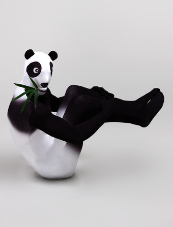 アニマル全身タイツ モーフスーツパンダスタイル全身タイツスーツフルボディライクラスパンデックスボディスーツ