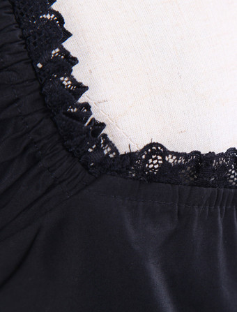 ゴスロリ ワンピースOP　ブラック　スクエアネック　半袖　フリルアイドル衣装　リボンタイロリータワンピース