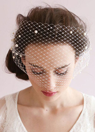 Voiles de mariée Birdcage voile Tulle perle Decor de mariage