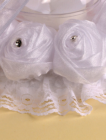 リングピロー　ホワイト　ブライトシルクシフォン　クラシック＆トラディション　ウエディング　ウェディングパーティー　