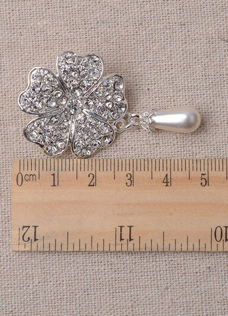 Mariage bijoux strass Set boucle d’oreille perle collier et Bracelet (boucle d’oreille : 5.3 Cm X 3 Cm X 0 5 Cm)