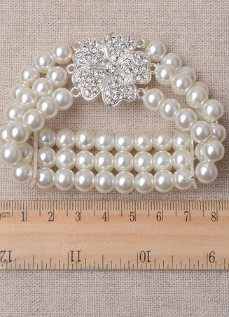 Mariage bijoux strass Set boucle d’oreille perle collier et Bracelet (boucle d’oreille : 5.3 Cm X 3 Cm X 0 5 Cm)