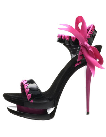 ローズレッドセクシーサンダル　オープントゥ　コーンヒール　靴の甲の素材：パテント　PU　リボン　セクシー　女性用　レイブ・クラブ　