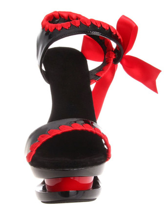 セクシーサンダル　オープントゥ　コーンヒール　靴の甲の素材：パテント　PU　リボン　セクシー　女性用　レイブ・クラブ　
