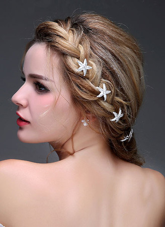 ヘアアクセサリー　シルバー　飾り　新作　合金　