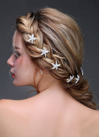 ヘアアクセサリー　シルバー　飾り　新作　合金　