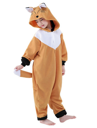 Fox Cartoon Onesie animale pour Costume Kigurumi flanelle enfants Halloween