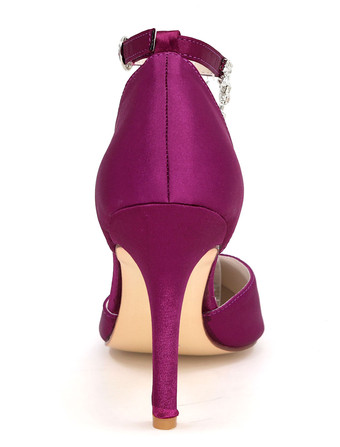 結婚式　ブライダルシューズ　ウエディング　ローヒール　パンプス 靴　パーティー　ホワイト　アイボリー　絹織物　ポインテッドトゥ　スティレットヒール　無地　ラインストーン　エレガント　