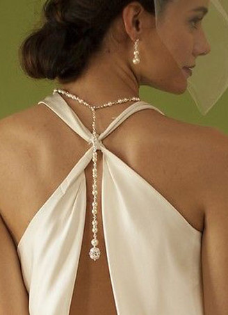 Свадьба обратно падение ожерелье белый жемчуг свадебных ювелирных изделий