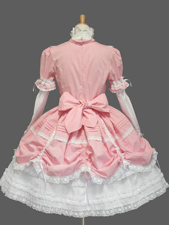 ゴシックロリータドレス、レースのフリルトリム、リボンがアクセントのビクトリア朝風プリンセスドレス、3色