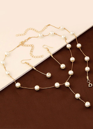 ジュエリーセット　ウエディング　エレガント　耳飾り&ブレスレット&ネックレス　ピアス　女性用　合金　