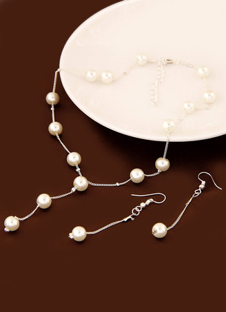 ジュエリーセット　ウエディング　エレガント　耳飾り&ブレスレット&ネックレス　ピアス　女性用　合金　