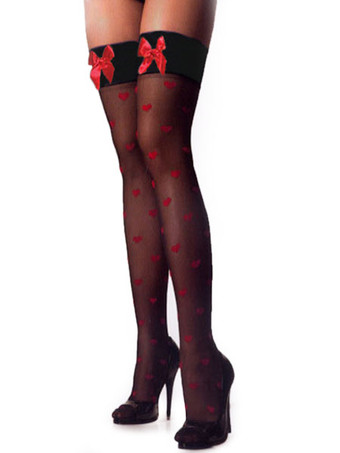 ホジェリー　蝶結び　ナイロン　インドア　セクシー　リボン　ハート柄　女性用　