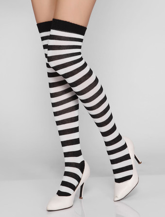 ブラック ホジェリー　セクシー　インドア　女性用　ストライプ　ナイロン　ストレッチ性　