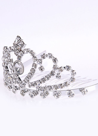 Diadème de fille de fleur strass argentés casque de reconstitution historique pour tout-petits