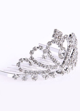 Diadème de fille de fleur strass argentés casque de reconstitution historique pour tout-petits