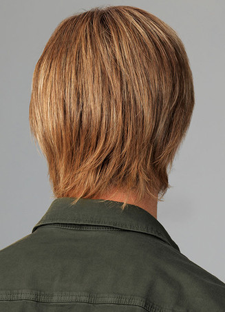 メンズウィッグ　亜麻色　カジュアル　カジュアル　大人用　レイヤード　男性用　キャップレス　