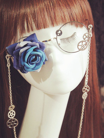 ブルー アクセサリー　ロリータ　樹脂　スチームパンク　