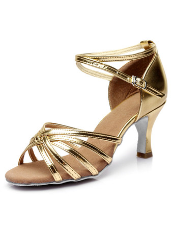 ゴールド ボールルーム　ダンスシューズ　2025　ラテンダンスシューズ　サテン　クリスクロス　ボールルームシューズ
