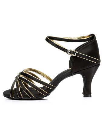 ボールルーム　ダンスシューズ　2025　ラテンダンスシューズ　サテン　クリスクロス　ボールルームシューズ