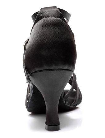 ボールルーム　ダンスシューズ　2025　ラテンダンスシューズ　サテン　クリスクロス　ボールルームシューズ