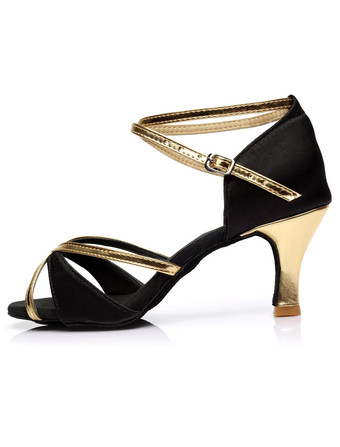 女性ダンスシューズ　ラテンダンスシューズ　美脚　疲れにくい　社交ダンスシューズ　滑り防止　ゴブレット　ピープトゥ　