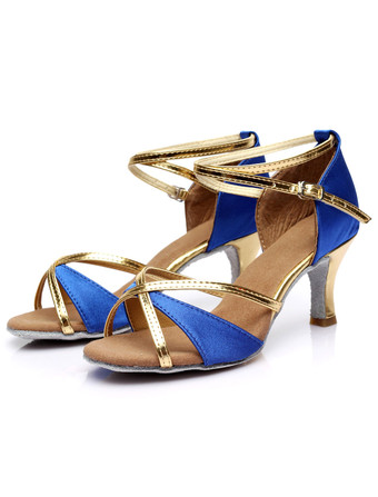 女性ダンスシューズ　ラテンダンスシューズ　美脚　疲れにくい　社交ダンスシューズ　滑り防止　ゴブレット　ピープトゥ　