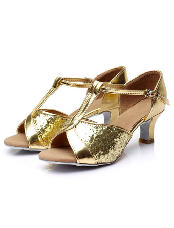 女性ダンスシューズ　ラテンダンスシューズ　美脚　疲れにくい　社交ダンスシューズ　滑り防止　ゴブレット　ピープトゥ　