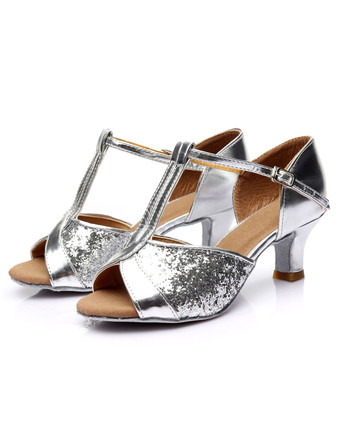 女性ダンスシューズ　ラテンダンスシューズ　美脚　疲れにくい　社交ダンスシューズ　滑り防止　ゴブレット　ピープトゥ　