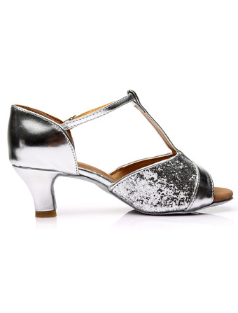 女性ダンスシューズ　ラテンダンスシューズ　美脚　疲れにくい　社交ダンスシューズ　滑り防止　ゴブレット　ピープトゥ　