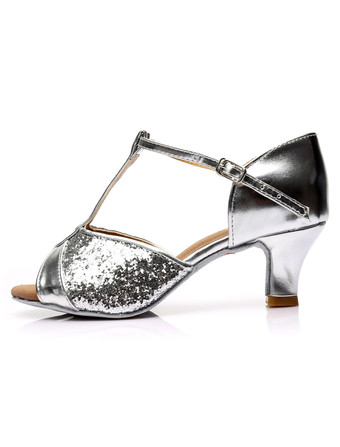 女性ダンスシューズ　ラテンダンスシューズ　美脚　疲れにくい　社交ダンスシューズ　滑り防止　ゴブレット　ピープトゥ　