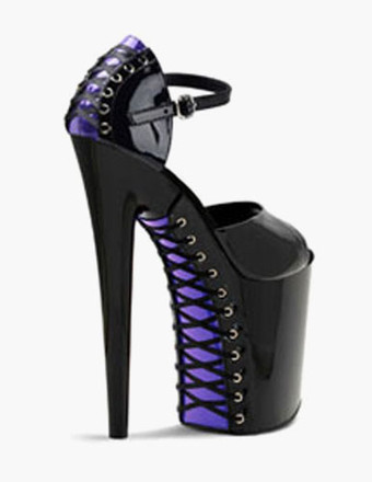 レディース靴　サンダル　新作　厚底サンダル　美脚　アンクルストラップ　20cm　オープントゥ　スティレットヒール　PU　