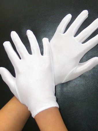 ホワイト セクシーグッズ　無地　シンプル　アウトドア　ナイロン　ストレッチ性　ミトン　