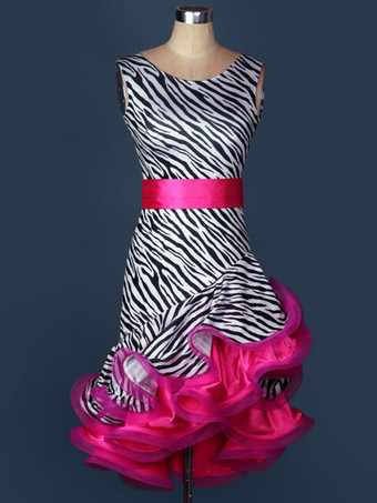 グレイラテンダンス衣装　女性用　ラテンダンサー　シック＆モダン　オーガンザ　バックレス　大人用　ドレス&サッシュベルト　