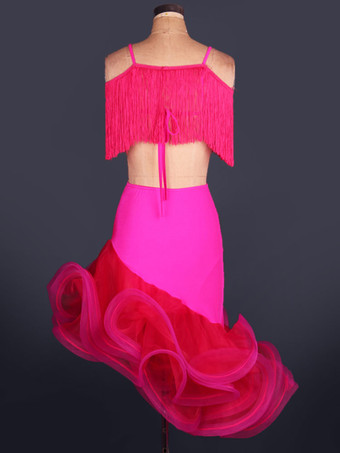 ダンス衣装　ラテンダンス　ラテンダンサー　女性用　シック＆モダン　大人用　オーガンザ　無地　ドレス　